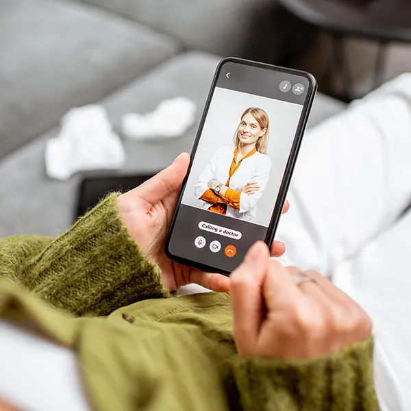 [TOPIC] patient talking to [PROVIDER-TITLE] in a telemedicine virtual appointment